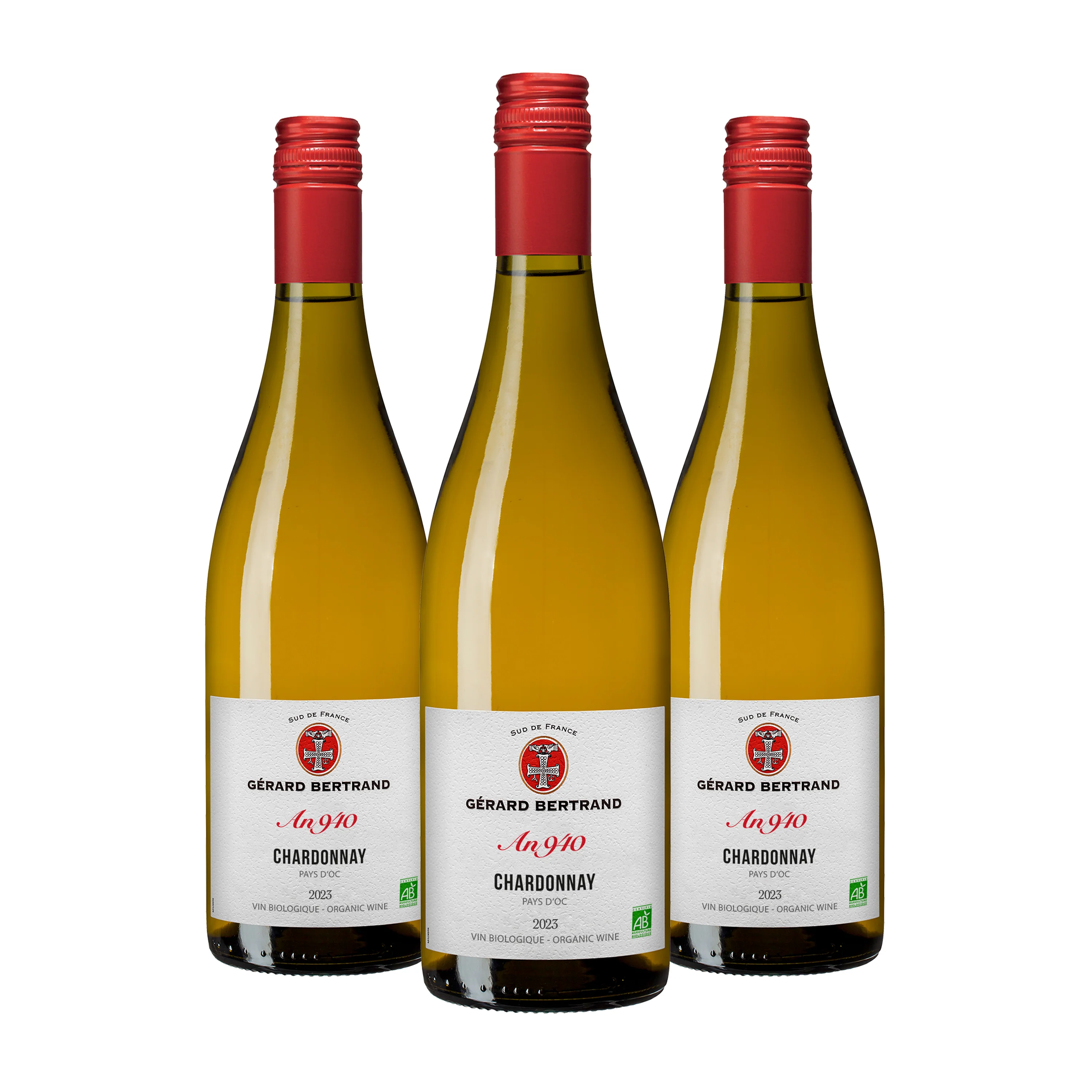 Héritage "An 940" Chardonnay 2024 Lot 3 bouteilles 75cl vin blanc bio