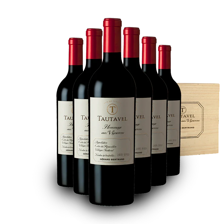 Tautavel Hommage aux vignerons 2022 75cl Caisse Bois 6 Bouteilles